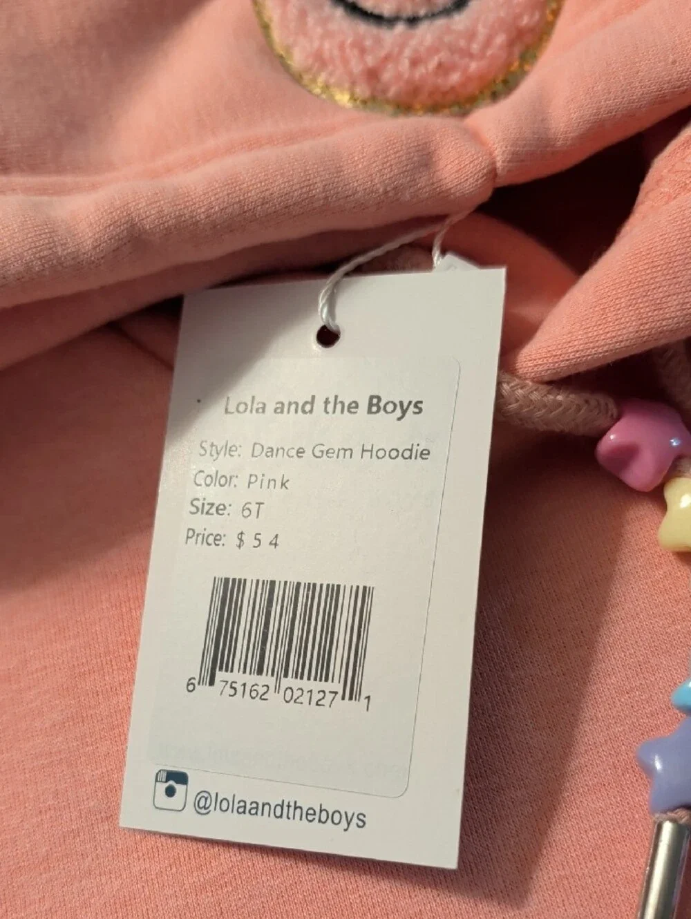 Adorable Lola & the Boys Gem & Bead Dance Hoodie with Smiley Face - Too Cute!